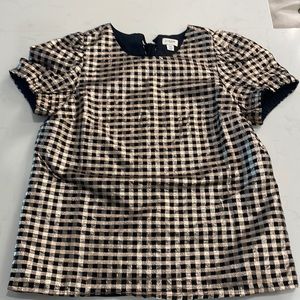 J. Crew Lurex Puff Sleeve Top